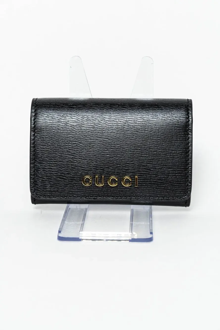 Gucci Black Leather Bi-fold card case